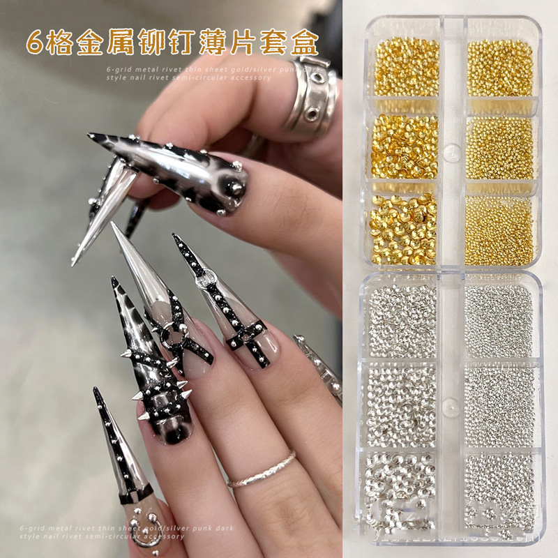 Tech Accessories Box - Mix 6 Sizes 0.8mm-3mm Gold Silver
