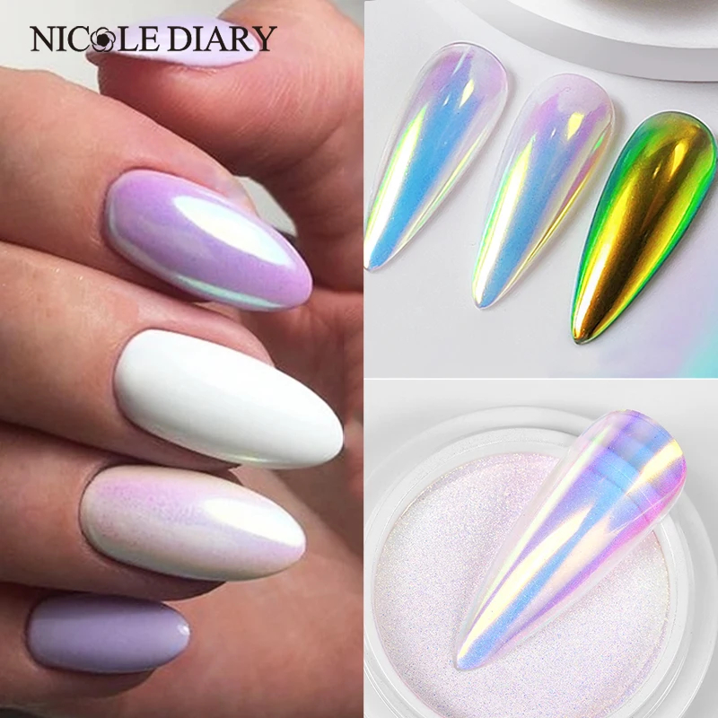 Tech Accessories Box - NICOLE DIARY Aurora Nail Powder White