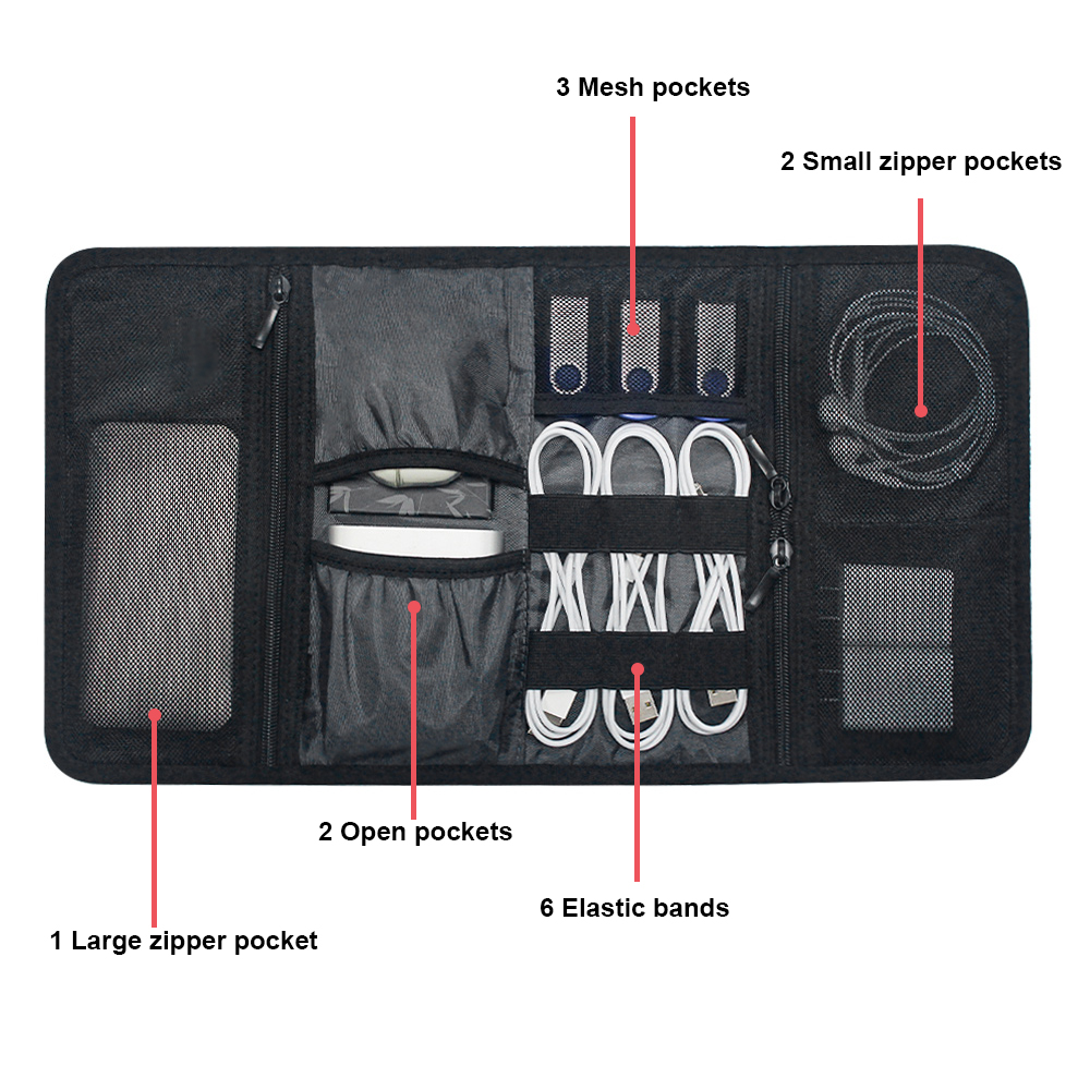 Tech Organizer Bag Cable Stora - Tech Accessories Case 评论和价格